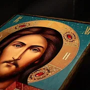 На память: Икона деревянная "Христос Вседержитель" — фотография 6