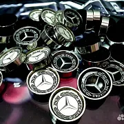 Комплект стальных фишек для нард «Mercedes» — необычный подарок — фотография 1