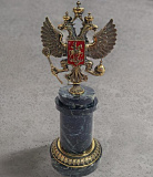 Бронзовый сувенир "Герб Российский" (колонна)