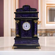 Каминные часы из чароита и долерита — оригинальный подарок — фотография 1