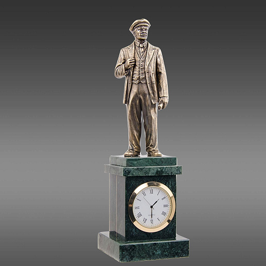 Часы сувенирные настольные со статуэткой В.И. Ленина на постаменте купить с доставкой Часы сувенирные настольные со статуэткой В.И. Ленина на постаменте