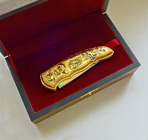 Нож складной "Лев". Златоуст купить с доставкой Нож складной "Лев". Златоуст
