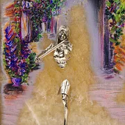 Бронзовая картина «Скрипачка. Рассвет» — необычный подарок — фотография 7